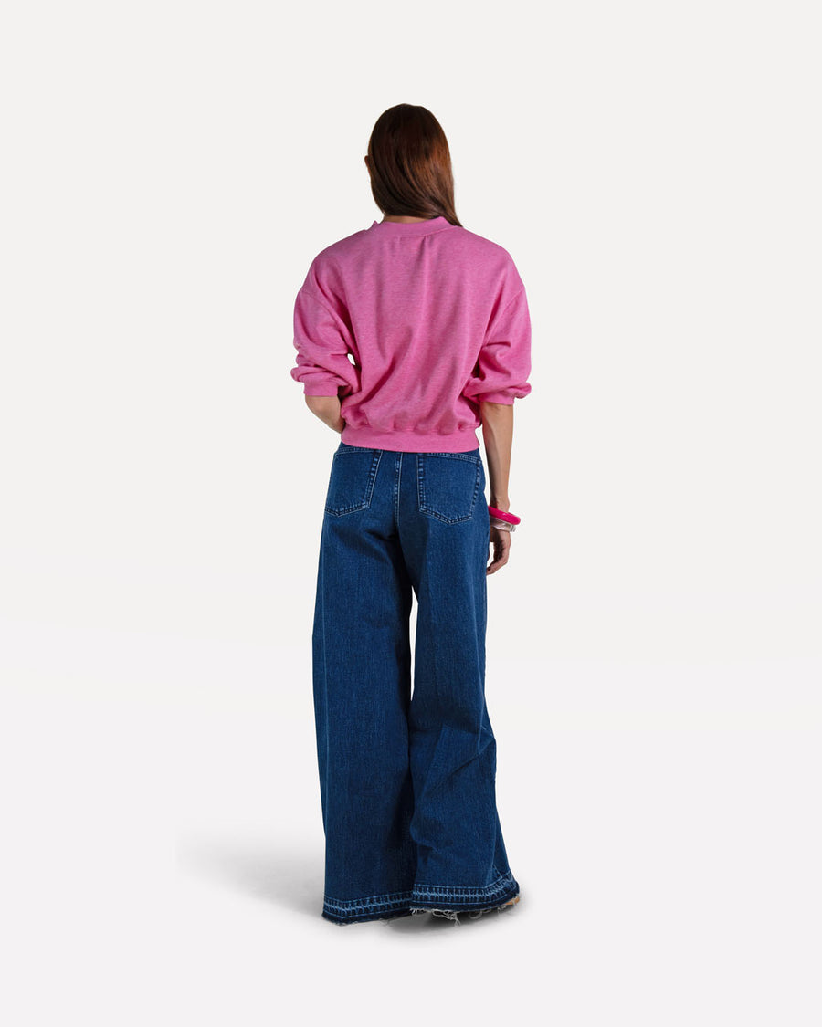 Moore denim wide fringe pants