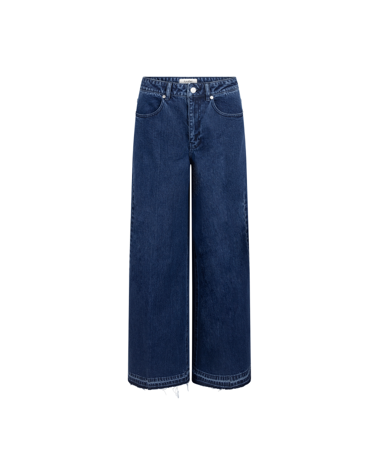 Moore denim wide fringe pants