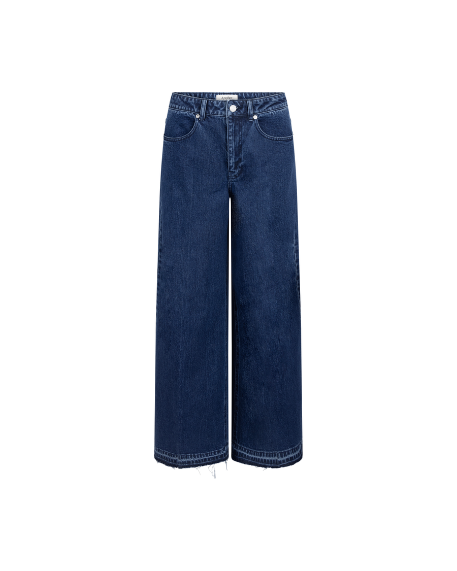 Moore denim wide fringe pants