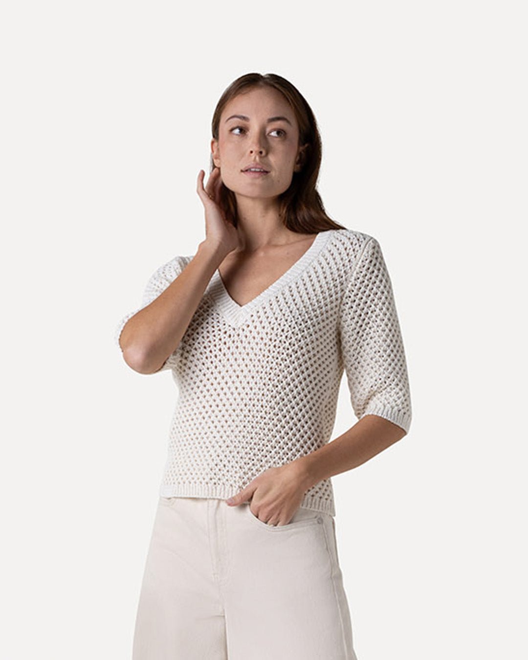 Aster v - neck knitted pull - Another - Label