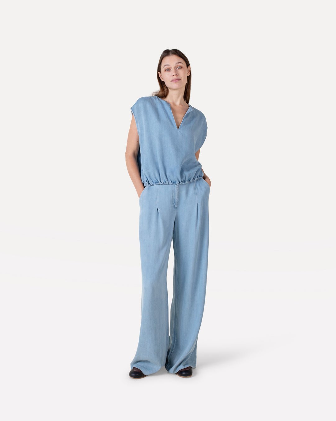 Aurore denim top & Emmy pants - Another - Label