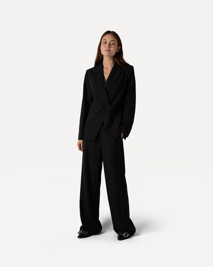 another label Femke Blazer Black pin stripe