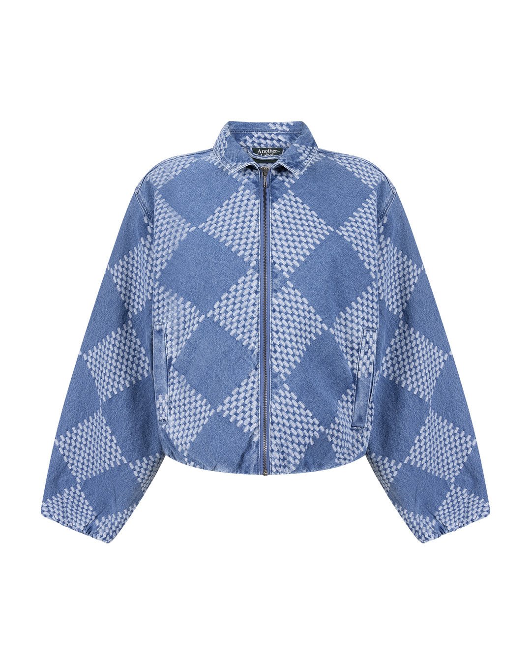 Lorraine denim jacket & Moore denim wide check pants - Another-Label