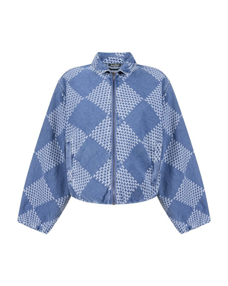 Lorraine denim jacket & Moore denim wide check pants - Another-Label