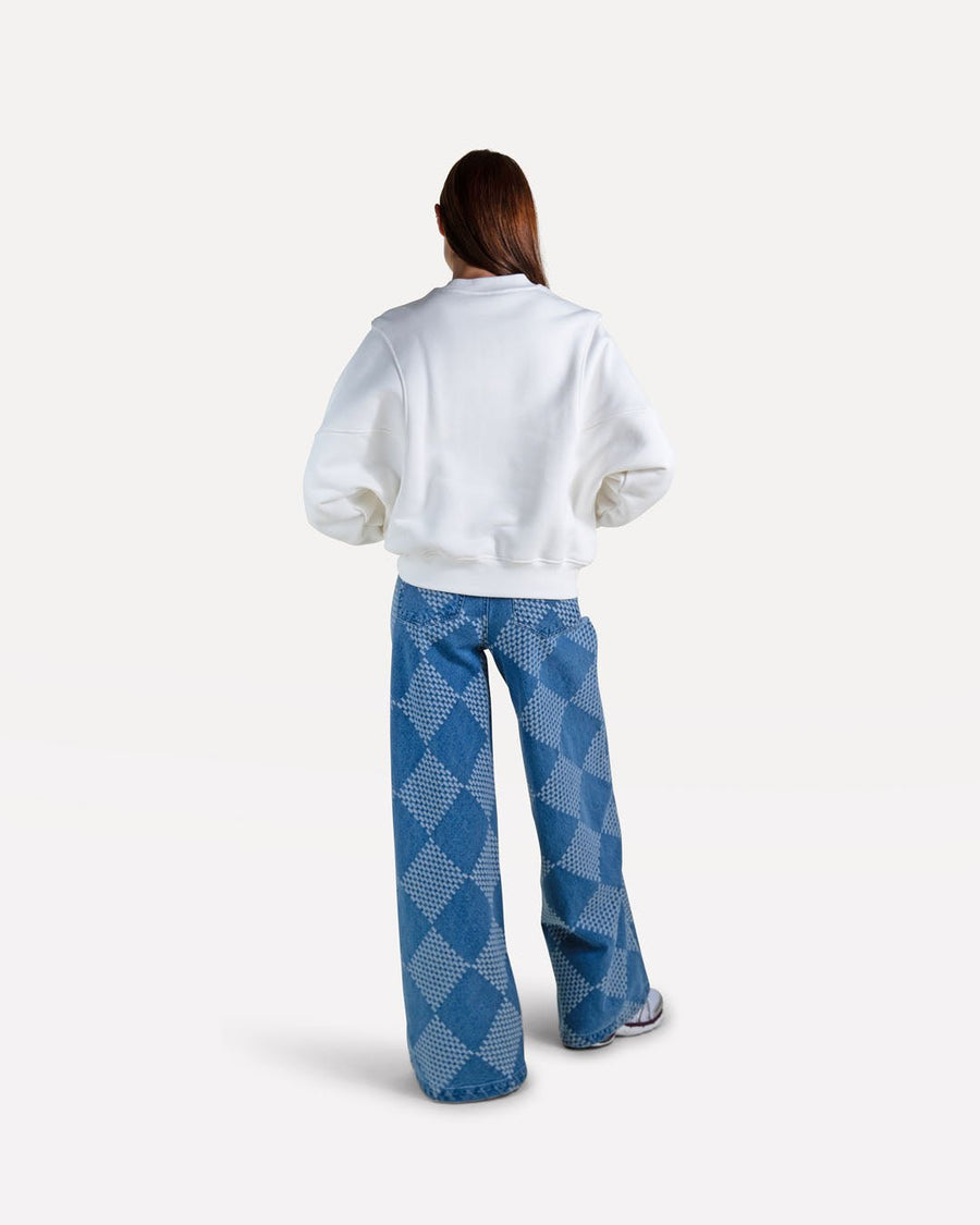Moore denim wide check pants - Another-Label