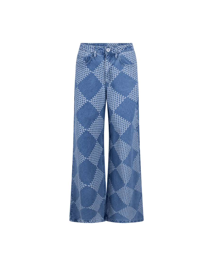 Moore denim wide check pants - Another-Label