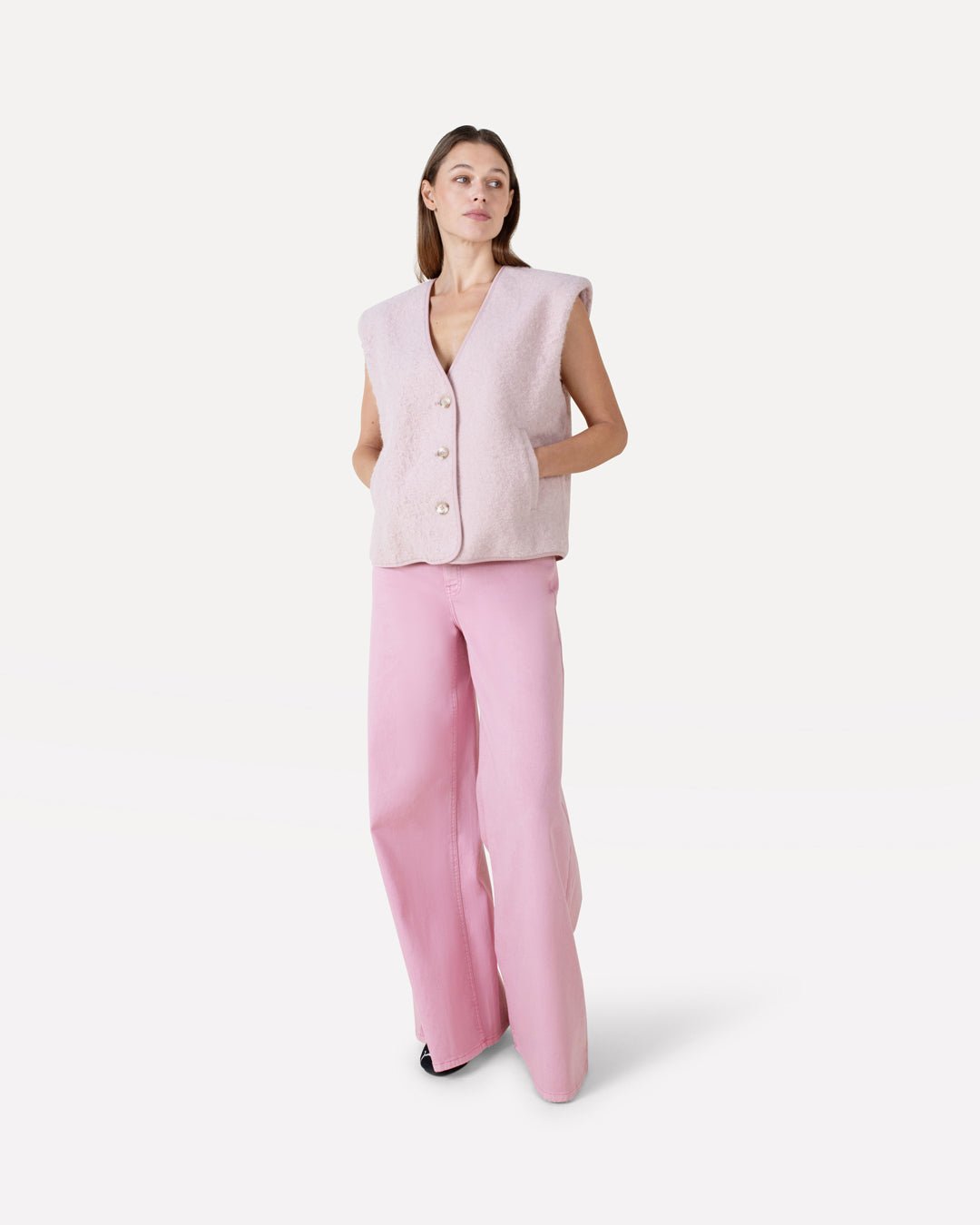 パンツ MEER. STRAIGHT SOFT WIDE DENIM (PINK) Moore denim wide