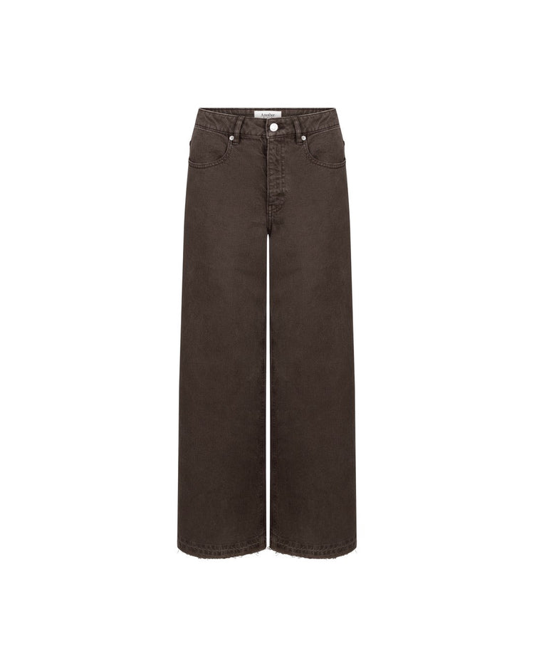 Moore denim wide fringe pants - Another-Label